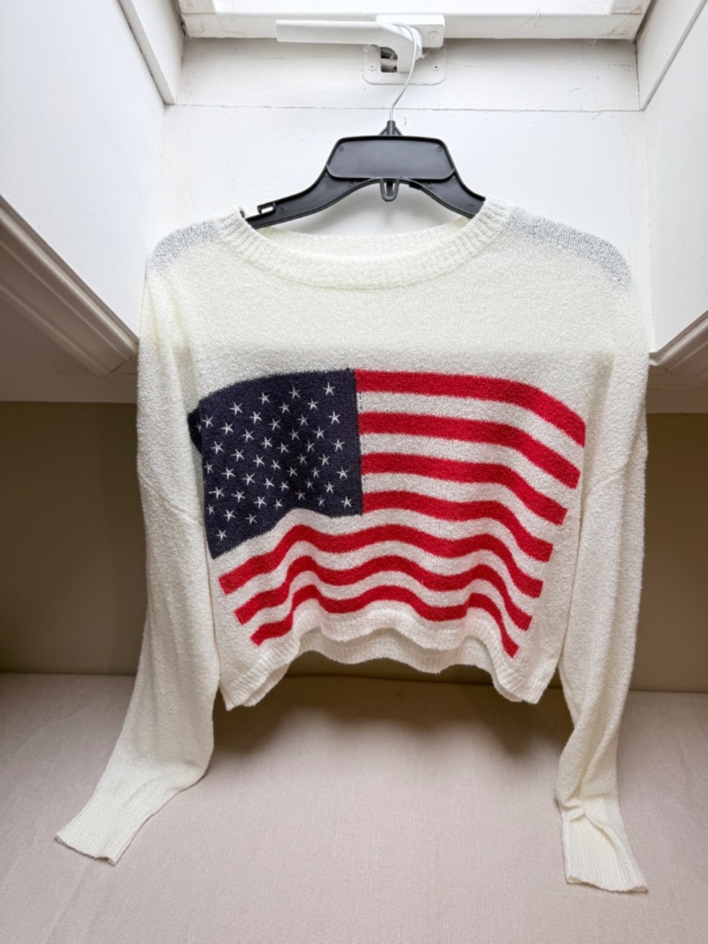 Altar’d State Summer Cropped American Flag Patriotic USA Fourth of July Sweater - Picture 5 of 10